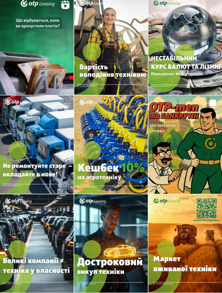 Visual grid on OTP Group's social media