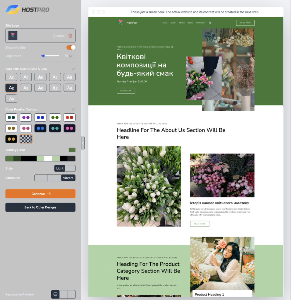 Editing the website template
